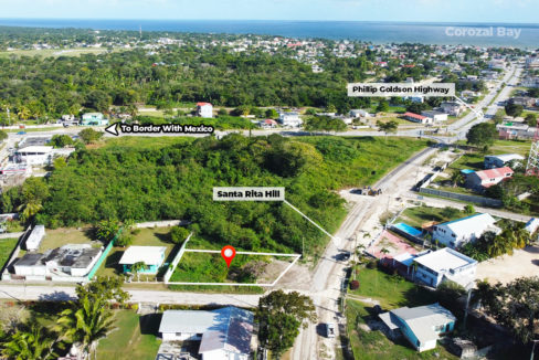 Residential Commercial Corner Lot Santa Rita Corozal Town Belize Real Estate for Sale Northern Belize