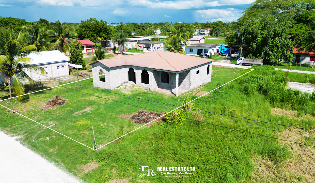 Incomplete Three Bedroom Two Bathroom Concrete Bungalow on Double Lot in Orange Walk Town Belize