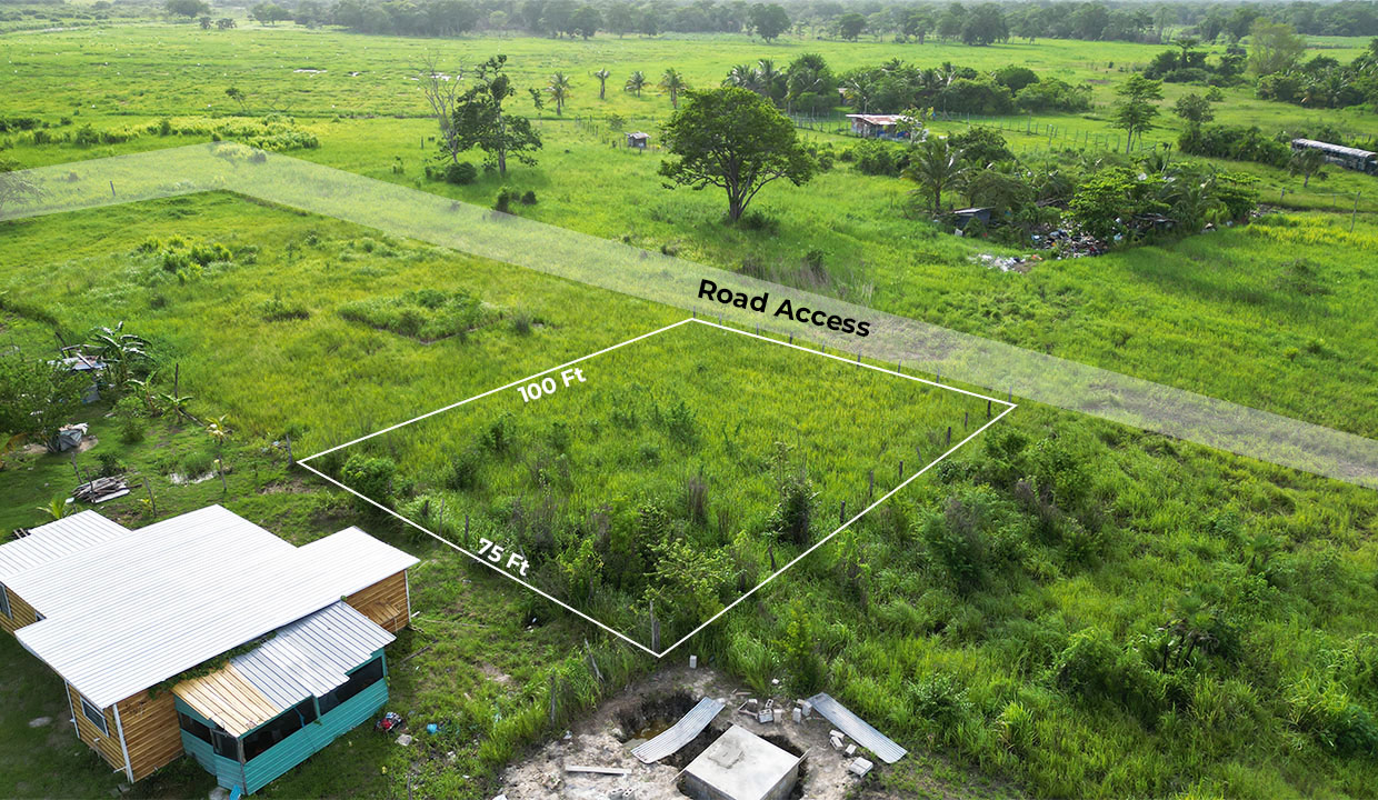 Vacant Residential Lot BlackWater Area Trial Farm Village Orange Walk District in Northern Belize