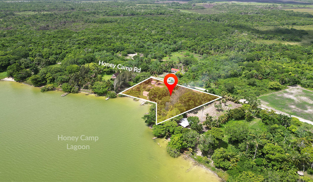 Stunning 1.2 Acre Lagoon Front Property in Honeycamp in Orange Walk District in Northern Belize